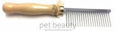 Kamm pet beauty - Metall mit Holzgriff, grob
