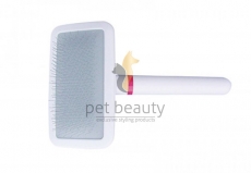 DoggyMan | Soft Slicker Brush klein weiß | exklusive Bürsten für Hunde und Katzen